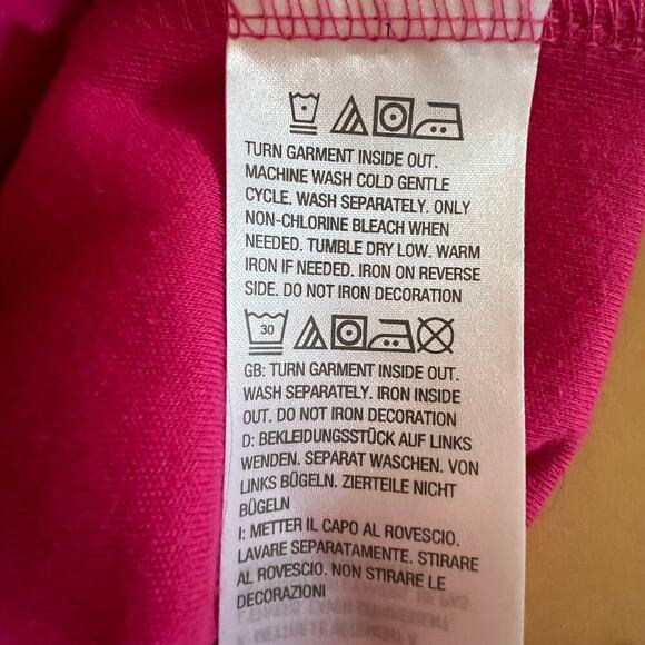 Quacker Factory Pink Knit Grommet Top Rhinestone Split Sleeve 1X - Picture 8 of 9